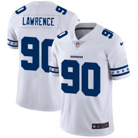 Wholesale Cheap Dallas Cowboys #90 Demarcus Lawrence Nike White Team Logo Vapor Limited NFL Jersey