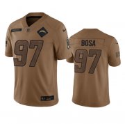 Wholesale Cheap Men's Los Angeles Chargers #97 Joey Bosa 2023 Brown Salute To Service Limited Football Stitched Jersey