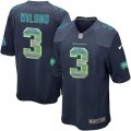 Wholesale Cheap Nike Seahawks #3 Russell Wilson Steel Blue Team Color Men's Stitched NFL Limited Strobe Jersey