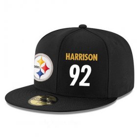 Wholesale Cheap Pittsburgh Steelers #92 James Harrison Snapback Cap NFL Player Black with White Number Stitched Hat