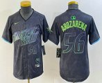 Cheap Youth Tampa Bay Rays #56 Randy Arozarena Number Charcoal 2024 City Connect Limited Stitched Jersey