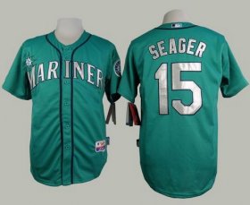 Wholesale Cheap Mariners #15 Kyle Seager Green Alternate Cool Base Stitched MLB Jersey