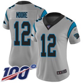 Wholesale Cheap Nike Panthers #12 DJ Moore Silver Women\'s Stitched NFL Limited Inverted Legend 100th Season Jersey