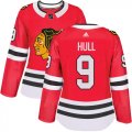 Wholesale Cheap Adidas Blackhawks #9 Bobby Hull Red Home Authentic Women's Stitched NHL Jersey