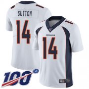 Wholesale Cheap Nike Broncos #14 Courtland Sutton White Men's Stitched NFL 100th Season Vapor Limited Jersey