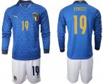 Wholesale Cheap Men 2021 European Cup Italy home Long sleeve 19 soccer jerseys