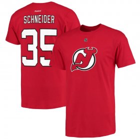 Wholesale Cheap New Jersey Devils #35 Cory Schneider Reebok Name and Number Player T-Shirt Red