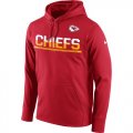 Wholesale Cheap Men's Kansas City Chiefs Nike Red Sideline Circuit Pullover Performance Hoodie