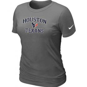 Wholesale Cheap Women\'s Nike Houston Texans Heart & Soul NFL T-Shirt Dark Grey