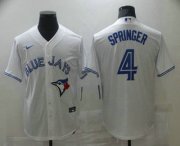 Wholesale Cheap Men's Toronto Blue Jays #4 George Springer White Stitched MLB Cool Base Nike Jersey