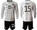 Wholesale Cheap Men 2021 European Cup Germany home white Long sleeve 15 Soccer Jersey1