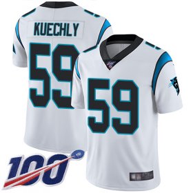 Wholesale Cheap Nike Panthers #59 Luke Kuechly White Youth Stitched NFL 100th Season Vapor Limited Jersey