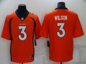 Wholesale Cheap Men\'s Denver Broncos #3 Russell Wilson Orange Vapor Untouchable Limited Stitched Jersey
