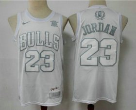 Wholesale Cheap Men\'s Chicago Bulls #23 Michael Jordan White 2020 MVP Nike Swingman Stitched NBA Jersey