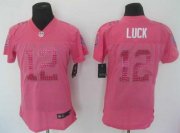 Wholesale Cheap Nike Colts #12 Andrew Luck Pink Sweetheart Women's Stitched NFL Elite Jersey