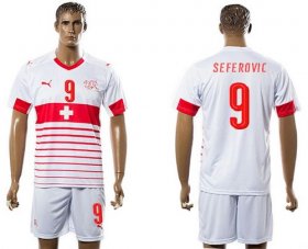 Wholesale Cheap Switzerland #9 Seferovic Away Soccer Country Jersey
