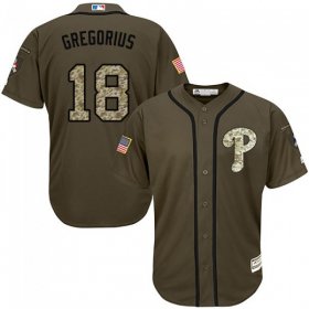 Wholesale Cheap Phillies #18 Didi Gregorius Green Salute to Service Stitched Youth MLB Jersey