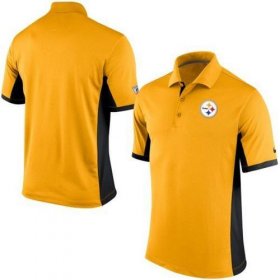 Wholesale Cheap Men\'s Nike NFL Pittsburgh Steelers Gold Team Issue Performance Polo