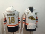 Wholesale Cheap Men's Denver Broncos #18 Peyton Manning NEW Orange Pocket Stitched NFL Pullover Hoodie