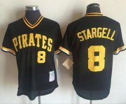 Wholesale Cheap Mitchell and Ness 1982 Pirates #8 Willie Stargell Stitched Black Throwback MLB Jersey