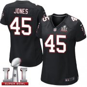 Wholesale Cheap Nike Falcons #45 Deion Jones Black Alternate Super Bowl LI 51 Women's Stitched NFL Elite Jersey