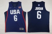 Wholesale Cheap 2016 Olympics Team USA Men's #6 DeAndre Jordan Navy Blue Stitched NBA Nike Swingman Jersey