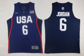 Wholesale Cheap 2016 Olympics Team USA Men\'s #6 DeAndre Jordan Navy Blue Stitched NBA Nike Swingman Jersey