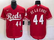 Wholesale Cheap Men's Cincinnati Reds #44 Elly De La Cruz Number Red Cool Base Stitched Baseball Jersey 1