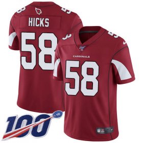 Wholesale Cheap Nike Cardinals #58 Jordan Hicks Red Team Color Men\'s Stitched NFL 100th Season Vapor Limited Jersey