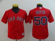 Wholesale Cheap Women's Boston Red Sox #50 Mookie Betts Red Stitched MLB Cool Base Jersey