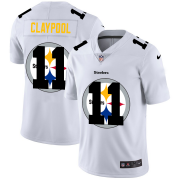 Wholesale Cheap Pittsburgh Steelers #11 Chase Claypool White Men's Nike Team Logo Dual Overlap Limited NFL Jersey