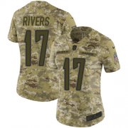 Wholesale Cheap Nike Chargers #17 Philip Rivers Camo Women's Stitched NFL Limited 2018 Salute to Service Jersey