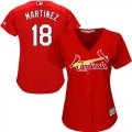 Wholesale Cheap Cardinals #18 Carlos Martinez Red Alternate Women's Stitched MLB Jersey