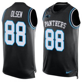 Wholesale Cheap Nike Panthers #88 Greg Olsen Black Team Color Men\'s Stitched NFL Limited Tank Top Jersey