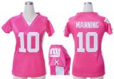 Wholesale Cheap Nike Giants #10 Eli Manning Pink Draft Him Name & Number Top Women's Stitched NFL Elite Jersey