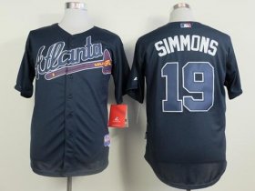 Wholesale Cheap Braves #19 Andrelton Simmons Blue Cool Base Stitched MLB Jersey