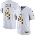 Wholesale Cheap Nike Raiders #4 Derek Carr White Men's Stitched NFL Limited Gold Rush Jersey