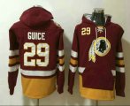 Wholesale Cheap Men's Washington Redskins #29 Derrius Guice Jersey NEW Burgundy Red Pocket Stitched NFL Pullover Hoodie