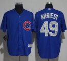 Wholesale Cheap Cubs #49 Jake Arrieta Blue 2017 Spring Training Authentic Flex Base Stitched MLB Jersey