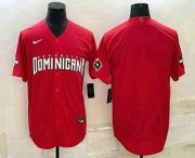Cheap Men's Dominican Republic Baseball Blank 2023 Red World Classic Stitched Jerseys