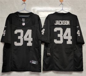 Wholesale Cheap Men\'s Las Vegas Raiders #34 Bo Jackson Black 2023 F.U.S.E Vapor Untouchable Stitched Football Jersey