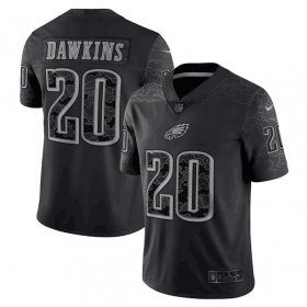 Wholesale Cheap Men\'s Philadelphia Eagles #20 Brian Dawkins Black Reflective Limited Stitched Football Jersey