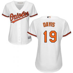 Wholesale Cheap Orioles #19 Chris Davis White Home Women\'s Stitched MLB Jersey