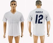 Wholesale Cheap Real Madrid #12 Marcelo Marine Environmental Protection Home Soccer Club Jersey