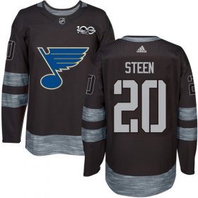 Wholesale Cheap Adidas Blues #20 Alexander Steen Black 1917-2017 100th Anniversary Stitched NHL Jersey