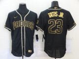 Wholesale Cheap Men's San Diego Padres #23 Fernando Tatis Jr. Black With Gold Stitched MLB Flex Base Nike Jersey