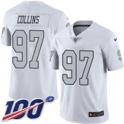 Wholesale Cheap Nike Raiders #97 Maliek Collins White Men's Stitched NFL Limited Rush 100th Season Jersey