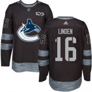 Wholesale Cheap Adidas Canucks #16 Trevor Linden Black 1917-2017 100th Anniversary Stitched NHL Jersey