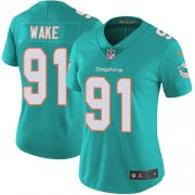 Wholesale Cheap Nike Dolphins #91 Cameron Wake Aqua Green Team Color Women's Stitched NFL Vapor Untouchable Limited Jersey