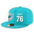 Wholesale Cheap Miami Dolphins #76 Branden Albert Snapback Cap NFL Player Aqua Green with White Number Stitched Hat